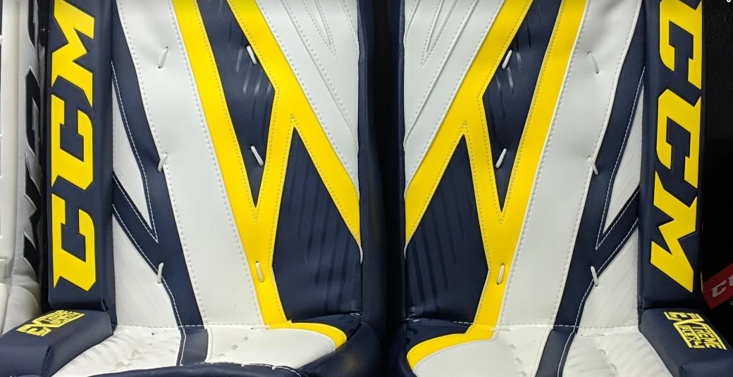 Cheapest ❤️ CCM GP EXTREME FLEX PRO 4 GOALIE PAD WHT/NVY/YLW 34+1.5 ✔️ 3 Cheapest ❤️ CCM GP EXTREME FLEX PRO 4 GOALIE PAD WHT/NVY/YLW 34+1.5 ✔️ - Image 3