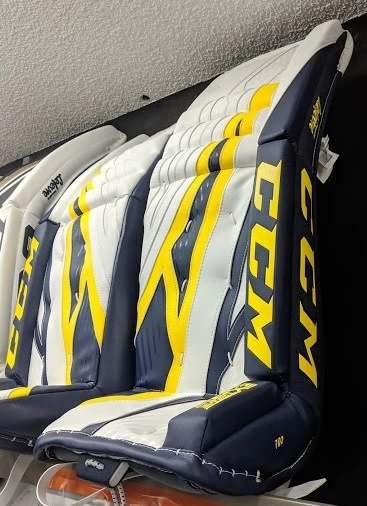 Cheapest ❤️ CCM GP EXTREME FLEX PRO 4 GOALIE PAD WHT/NVY/YLW 34+1.5 ✔️ 4 Cheapest ❤️ CCM GP EXTREME FLEX PRO 4 GOALIE PAD WHT/NVY/YLW 34+1.5 ✔️ - Image 4