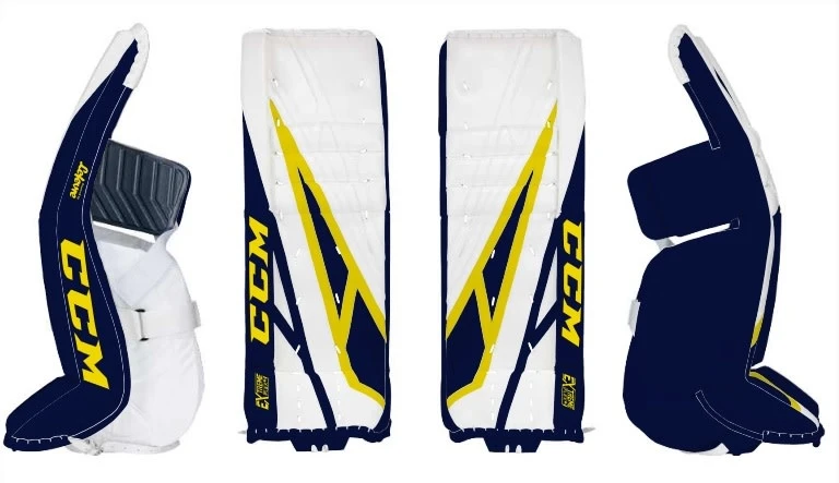 Cheapest ❤️ CCM GP EXTREME FLEX PRO 4 GOALIE PAD WHT/NVY/YLW 34+1.5 ✔️ 6 Cheapest ❤️ CCM GP EXTREME FLEX PRO 4 GOALIE PAD WHT/NVY/YLW 34+1.5 ✔️ - Image 6