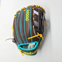 Buy 🔥 Wilson A2000 12″ DW5 Pattern GOTM Feb 2022 Dark Brown / Teal /Yel RHT ⭐