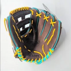 Buy 🔥 Wilson A2000 12″ DW5 Pattern GOTM Feb 2022 Dark Brown / Teal /Yel RHT ⭐ -Cheap Powers Baseball Store image 4501