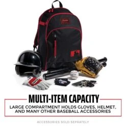 Hot Sale 🧨 FRANKLIN PBATPACK BLACK/RED YOUTH 🤩 -Cheap Powers Baseball Store image 5545